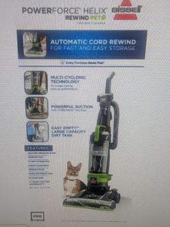BISSELL PowerForce Helix Turbo Rewind Pet Upright Vacuum