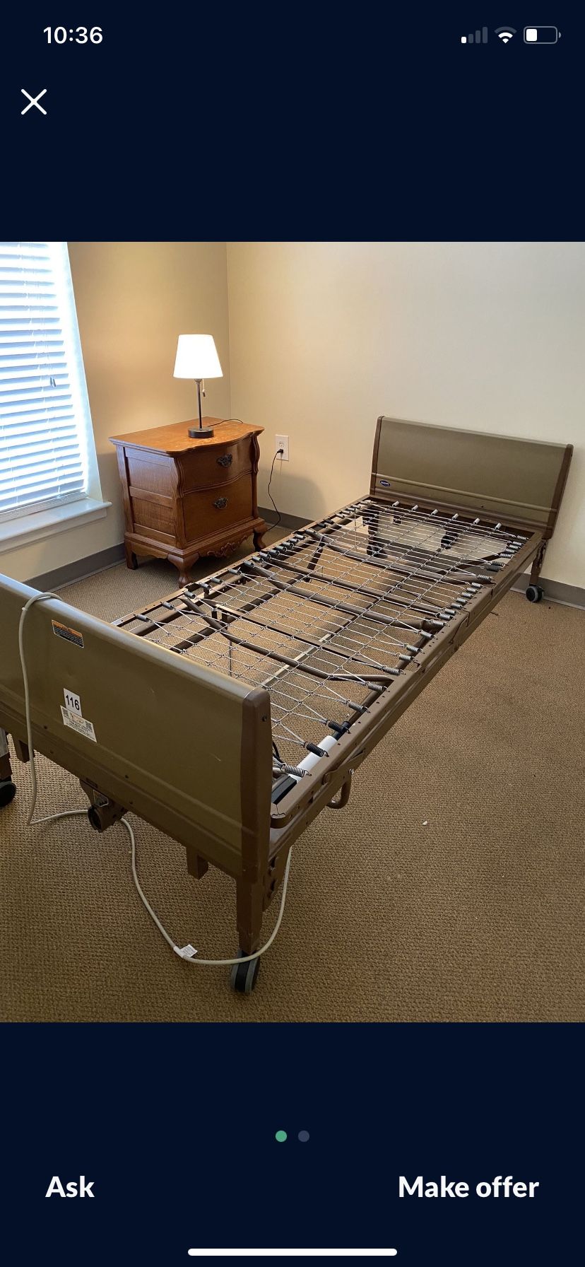 Invacare Hospital Bed