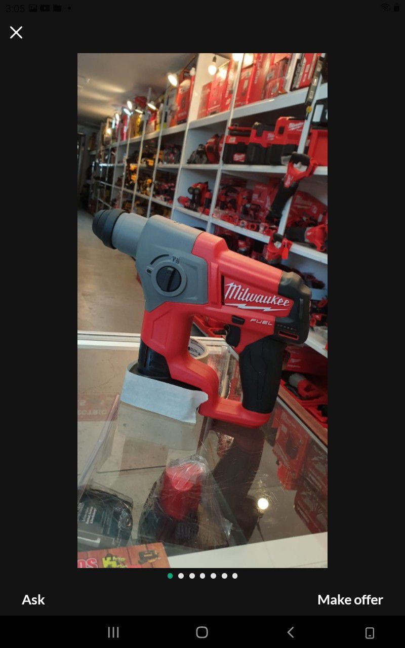 MILWAUKEE M12 CORDLESS SDS PLUS ROTARY HAMMER FUEL BRUSHLESS NO BATTERY NO CHARGER SOLO LA HERRAMIENTA 