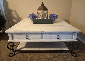 Custom finished rustic farmhouse coffee table