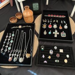 Silver Plated/Costume Necklaces, Bracelets, Earrings And Rings’ Lot