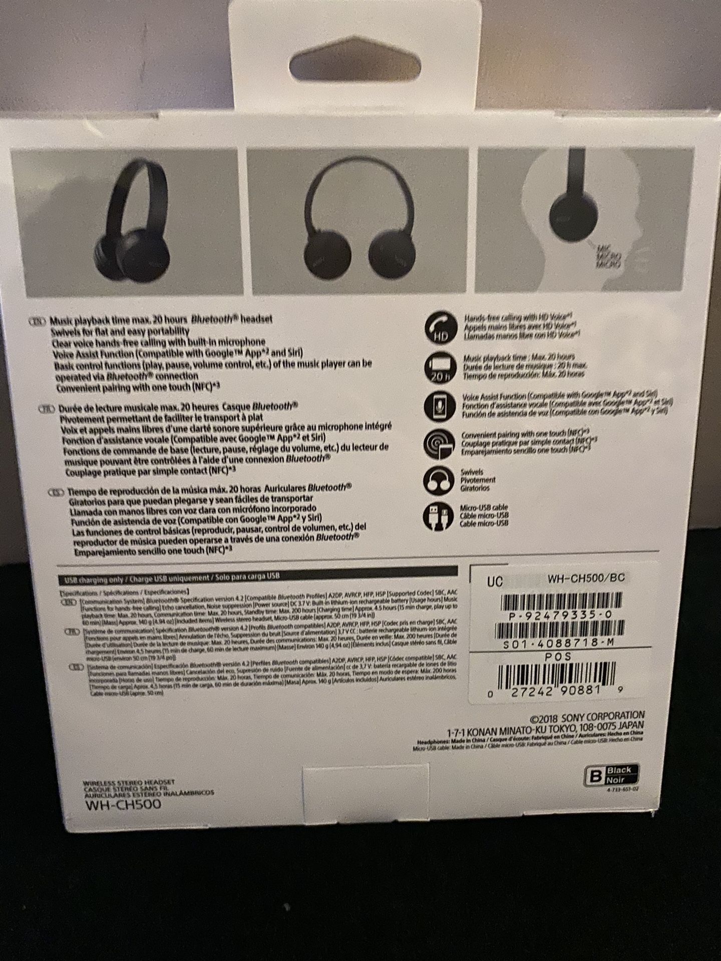 Sony WH-CH500 Wireless On Ear Headphones