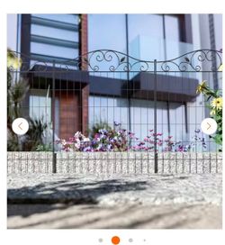 44 inc. steel garden fence in black