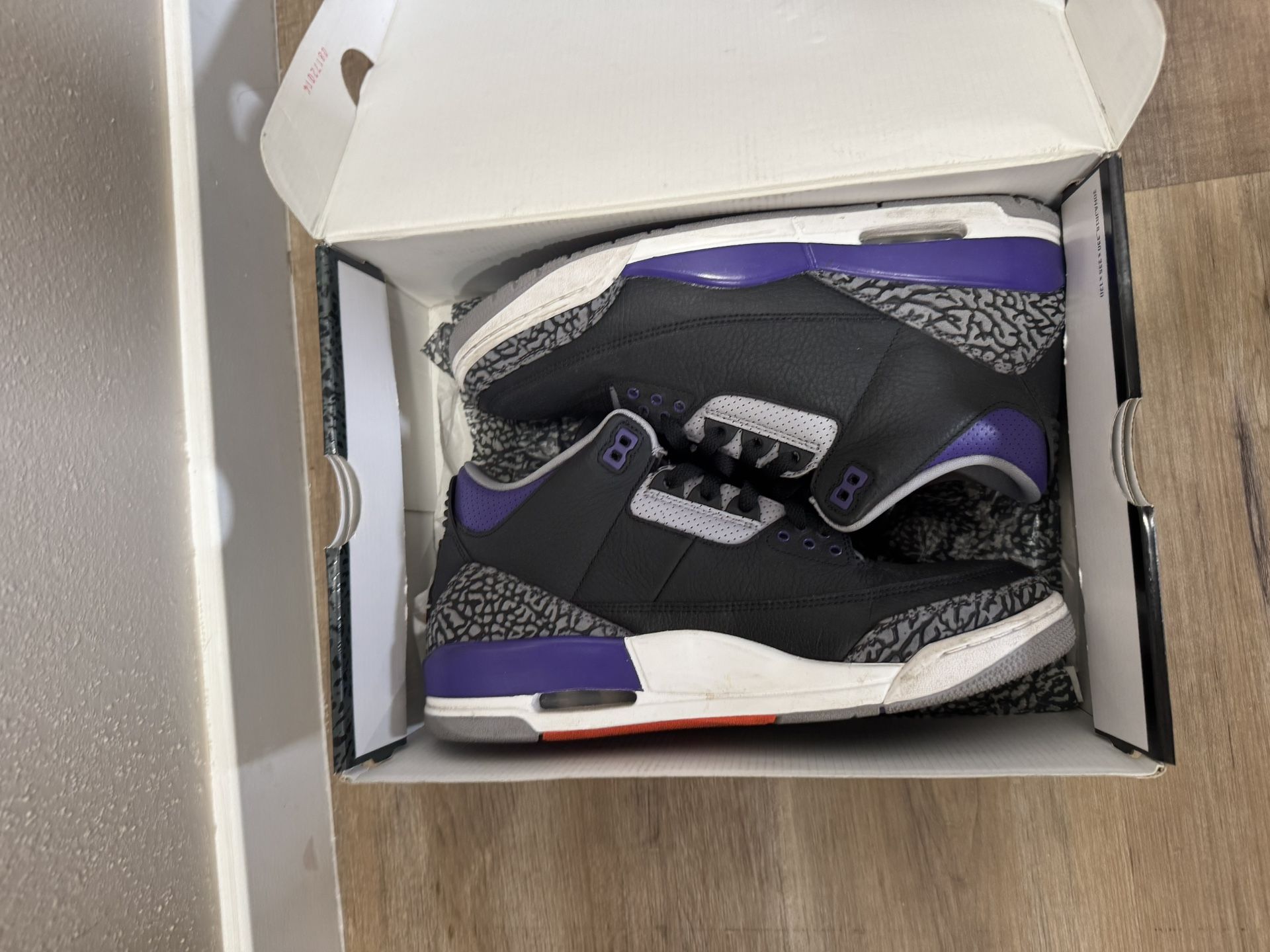 Jordan 3 Court Purple Size 10
