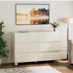 Brand New Cream White 6 Drawer Dresser Factory Sealed