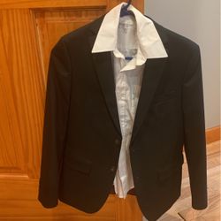 Tuxedo jacket boys size 14, shirt size 10