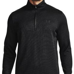 Men's UA Under Armour 1/2 Zip Fleece Black Light Brand New Size XL