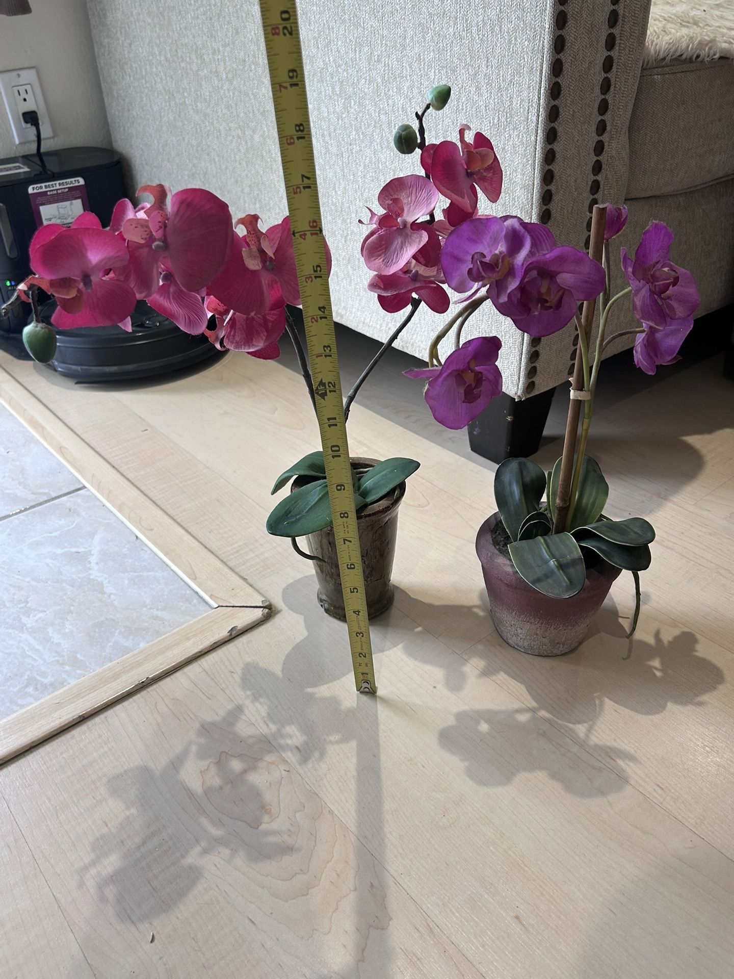 2 Fake Plants Pink Purple