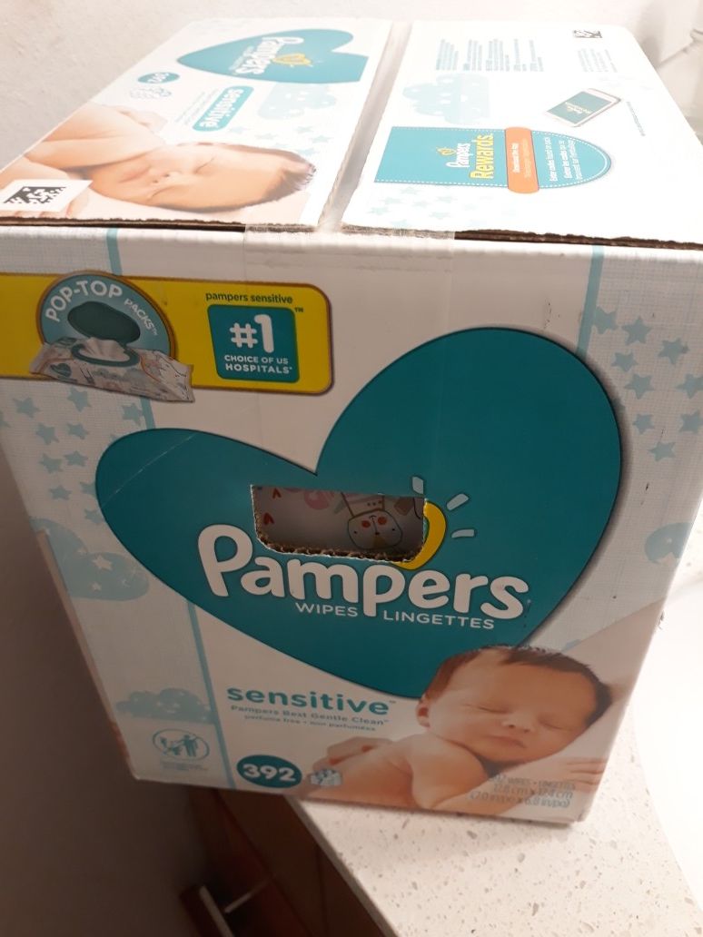 Pampers wipes Sensitive 392 count box unopened ■382 toallitas marca Pampers Sensitive