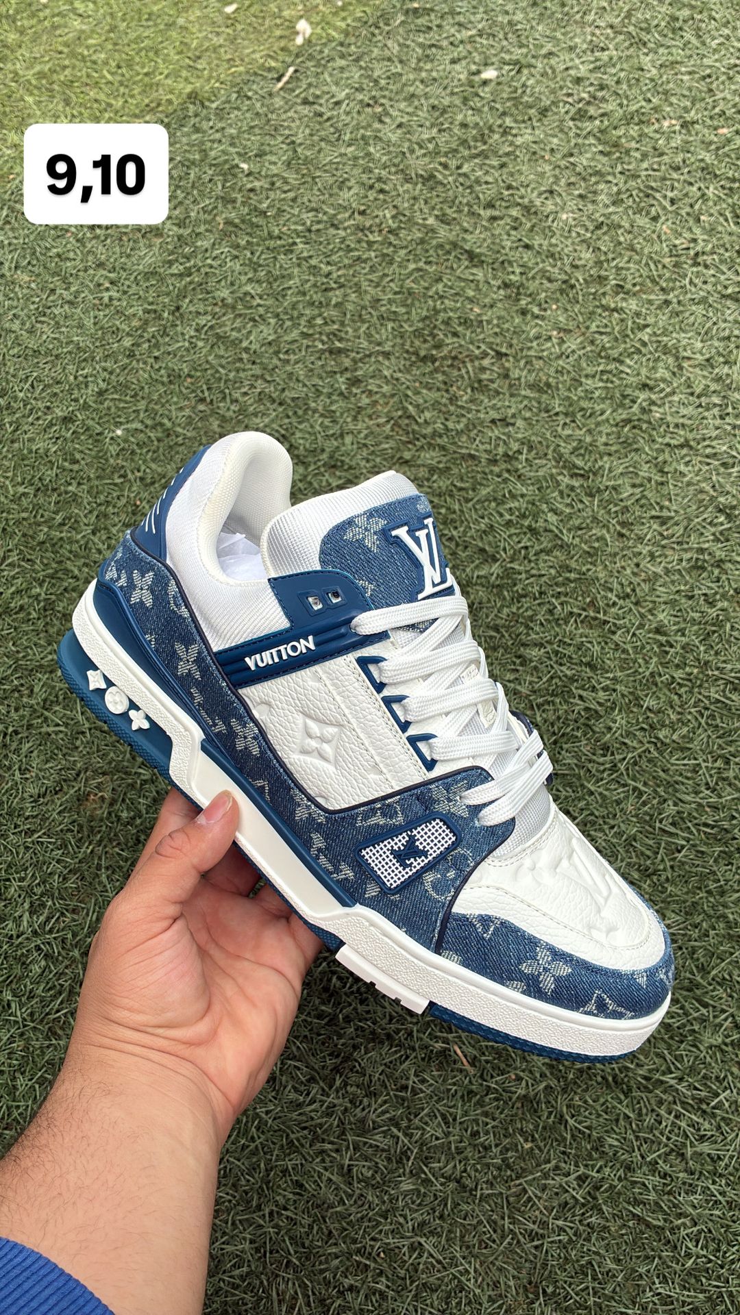 Blue lv trainers Louis Vuitton