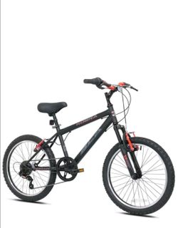 Boys' Kobra Mountain Bike 20" Wheels Steel Frame, Ages 8-12, Black