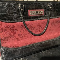 Brighton Black Heart Gator/Croc Skin Bag
