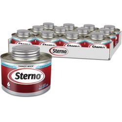 Sterno Fuel Cans - 6-Hour Burn, (12-Pack) Chafing Dish Fuel Can Burners for Food Warmer, Resealable Twist Chafer Fuel Canned Heat, Handy Wick