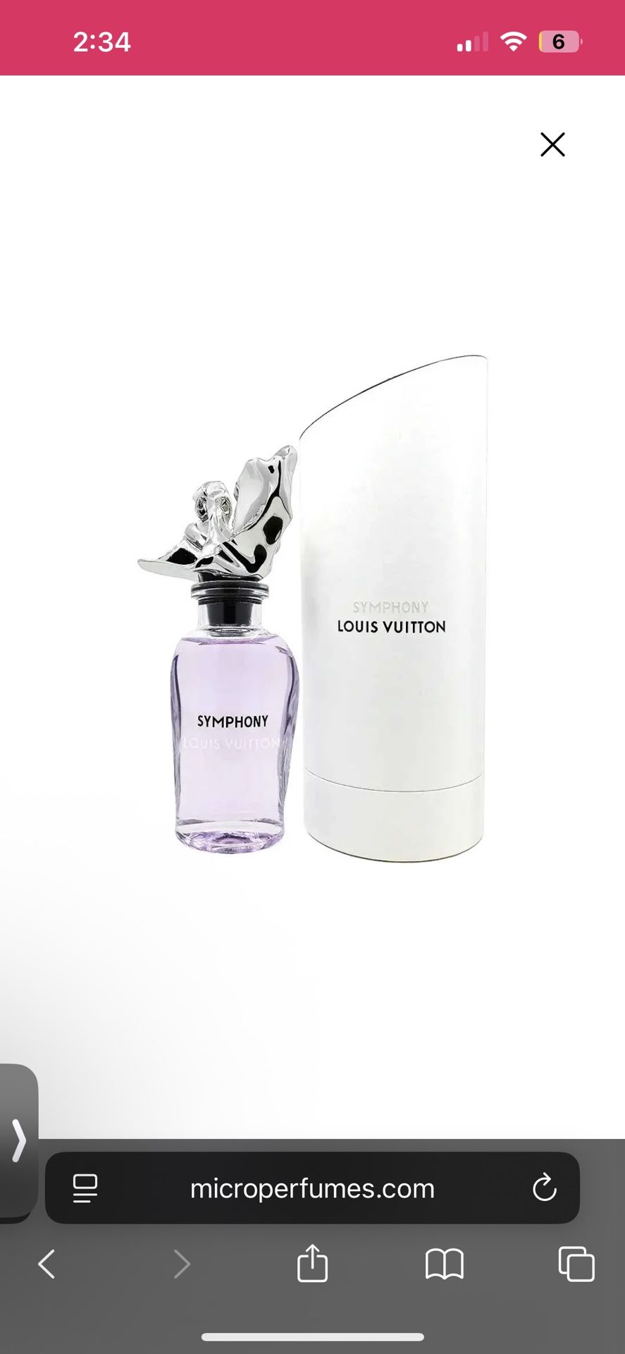 Louis Vuitton Symphony 100ml/3.4fl Oz Brand New Authentic Extrait De Parfum