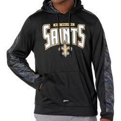 Officially Licensed Men's NFL Team Color Hoodie with Team Viper Liner, New Orleans Saints, Size X-Large