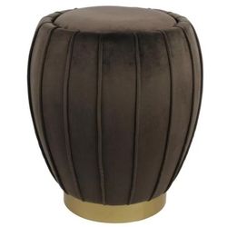 New Fiona Upholstered Velvet Ottoman Brown and Gold