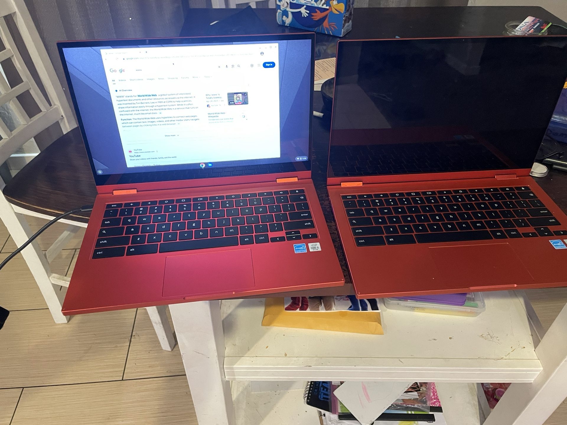 2 Red Samsung Chromebook’s 