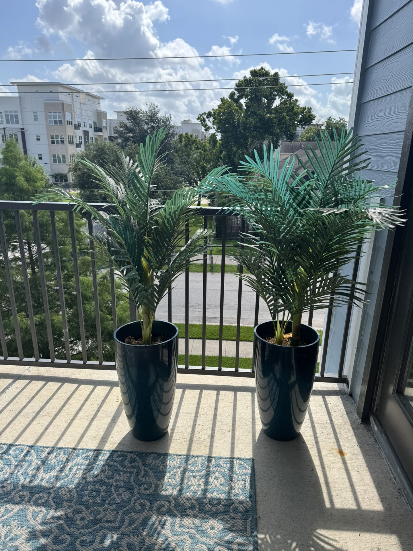 2 Four Foot Artificial Palm Trees with Planter Pots