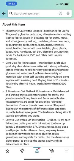 Rhinestones for Crafts with Gem Glue Clear, Bedazzler kit