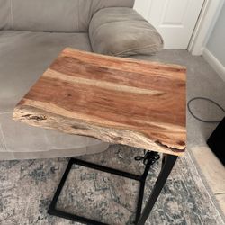 Side : Side/ End Table Solid Wood Assembled With Power Outlet 