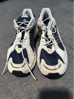 Adidas adiPRENE Men’s Low Top Lace-Up Sneakers White/Navy Rubber Outsole 2003