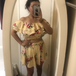 Cute Summer Dress /set Shor Falda Y Top 