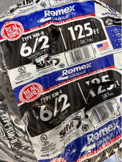 6/2 Romex electric copper wire 125ft new in original packaging ( price is firm )