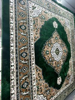 Large Green Persian-Style Area Rug
