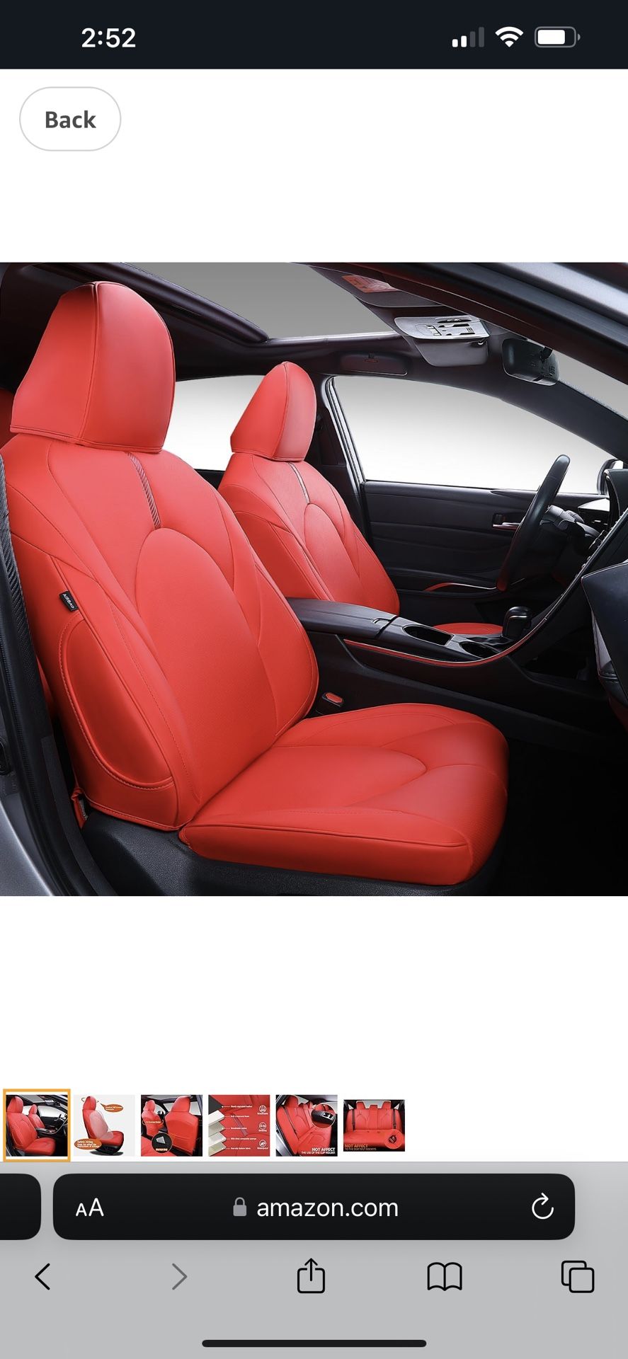 Toyota Camry Fitted Seat Covers Full Set