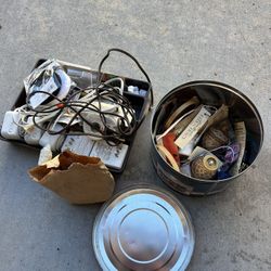 Vintage Sewing Lot, Holiday Finials & Household Electronics Bundle