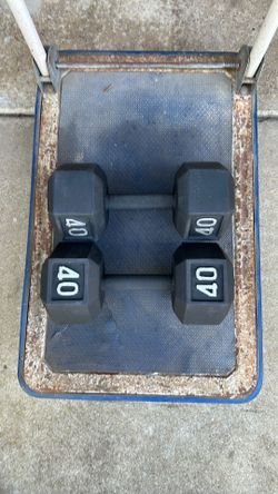Metal 40 pound dumbbells
