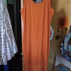 Beautiful Stretchy Soft  Orange Low Back Dress