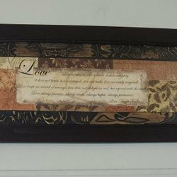 LOVE IS PATIENT KIND INSPIRATIONAL QUOTE FRAMED PICTURE ART DECOR