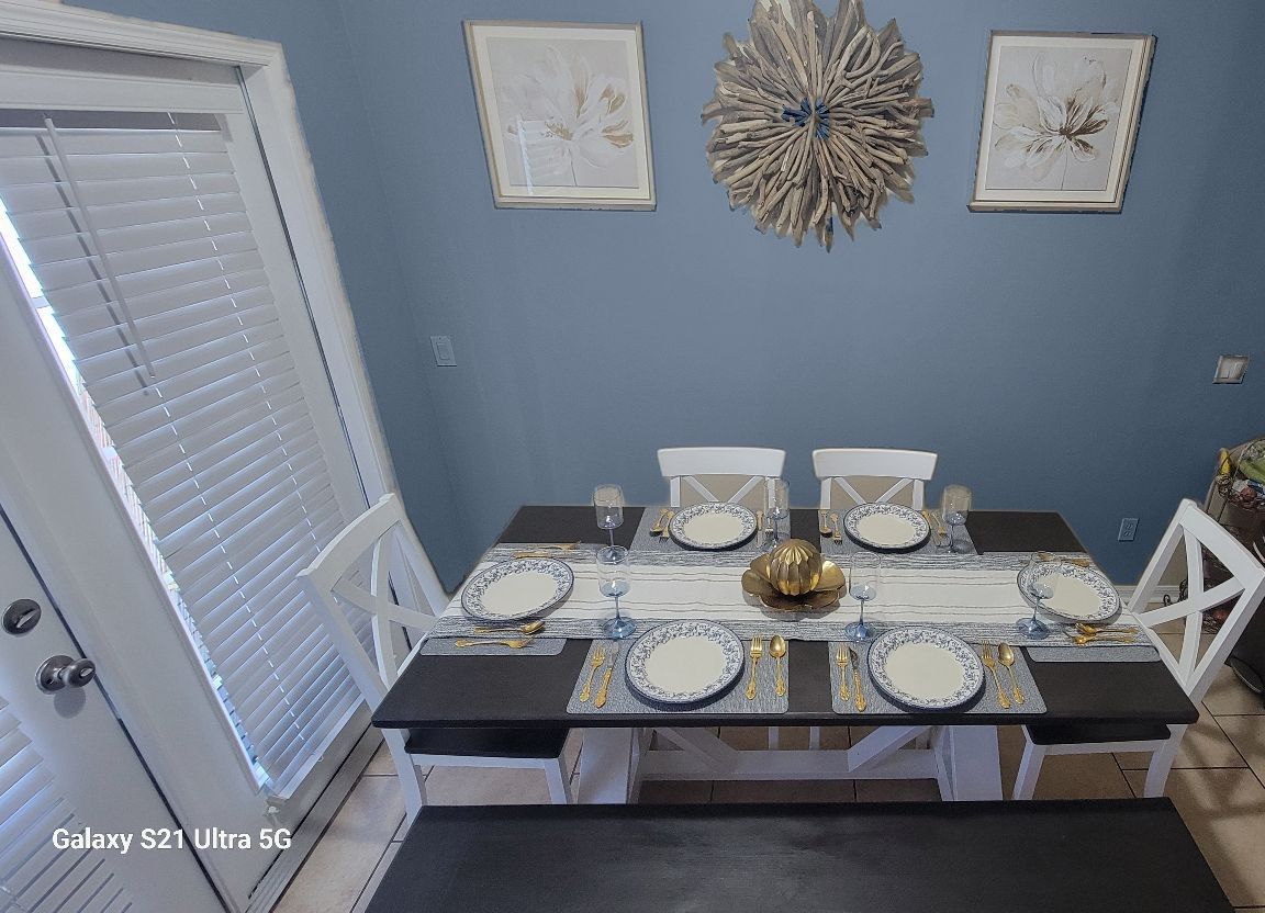 Large Kitchen Dining Table With Bench