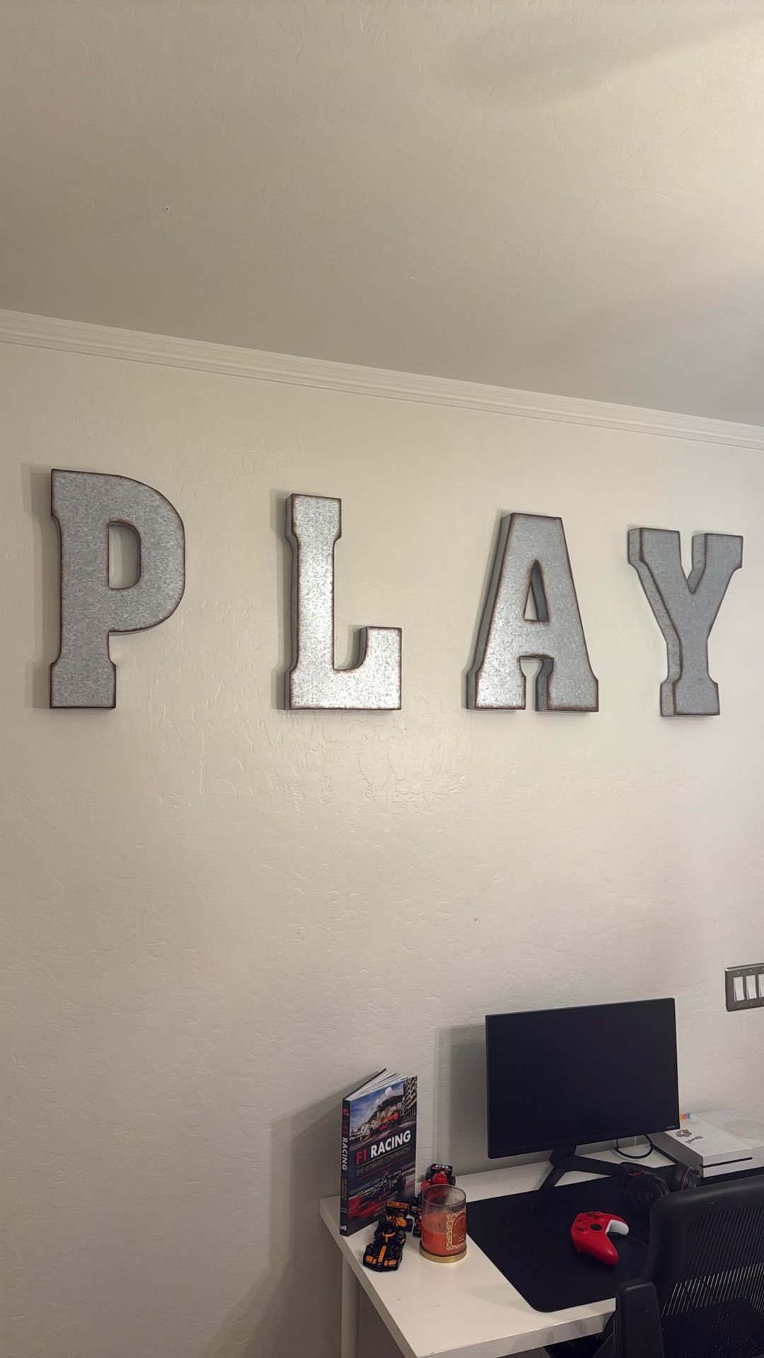 Metal Rustic Hanging Wall Letters Sign “PLAY”