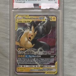 Pikachu And Zekrom Gx 2019 Tag Team PSA 10 Pokemon
