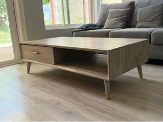 Mid-Century Modern Wood Coffee Table with (2) Drawers