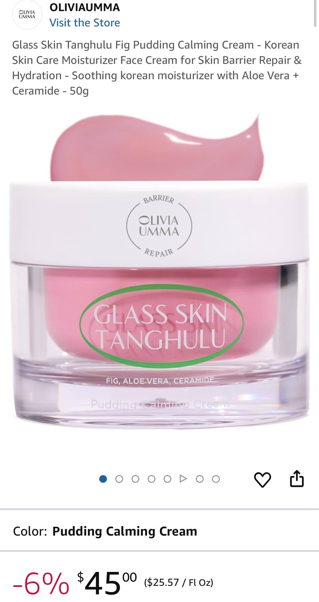 OLIVIA UMMA GLASS SKIN TANGHULU PUDDING CALMING CREAM 