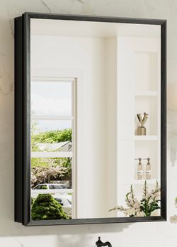 Espejo negro Botiquín para baño 24in x 32in