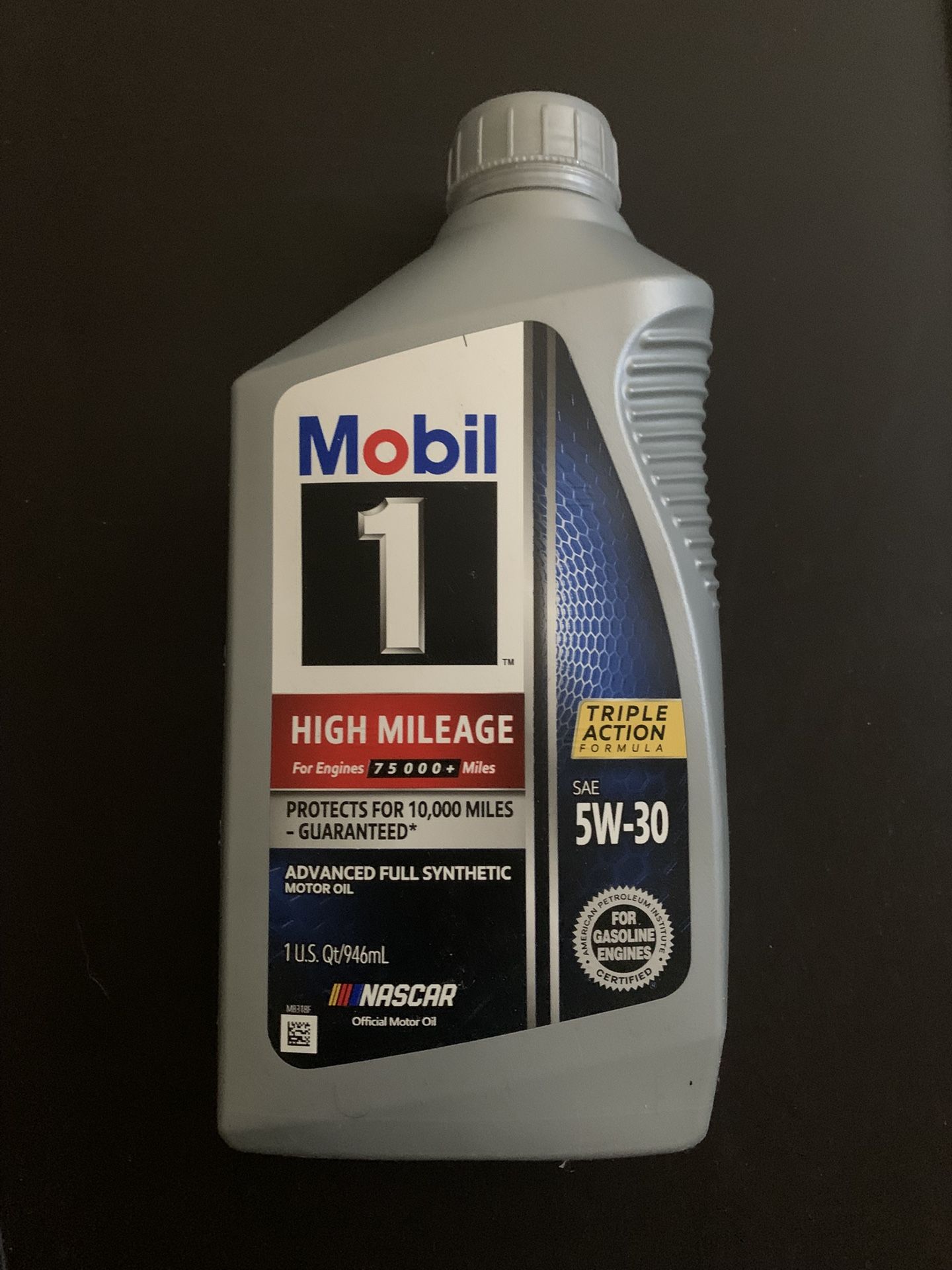 Mobil 1 High Mileage Full Synthetic Engine Oil 5W-30 1 Quart