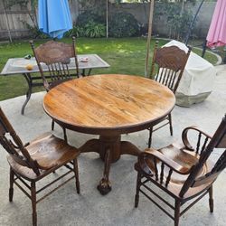 Solid Oak Table and Chairs