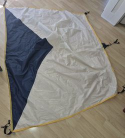 2 Tent Rainflys, Rainfly Poles, Stakes, Ties & Tarp Mats