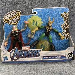 Hasbro Marvel Avengers Bend and Flex Thor VS Loki 6” Action Figurine Ages 4+
