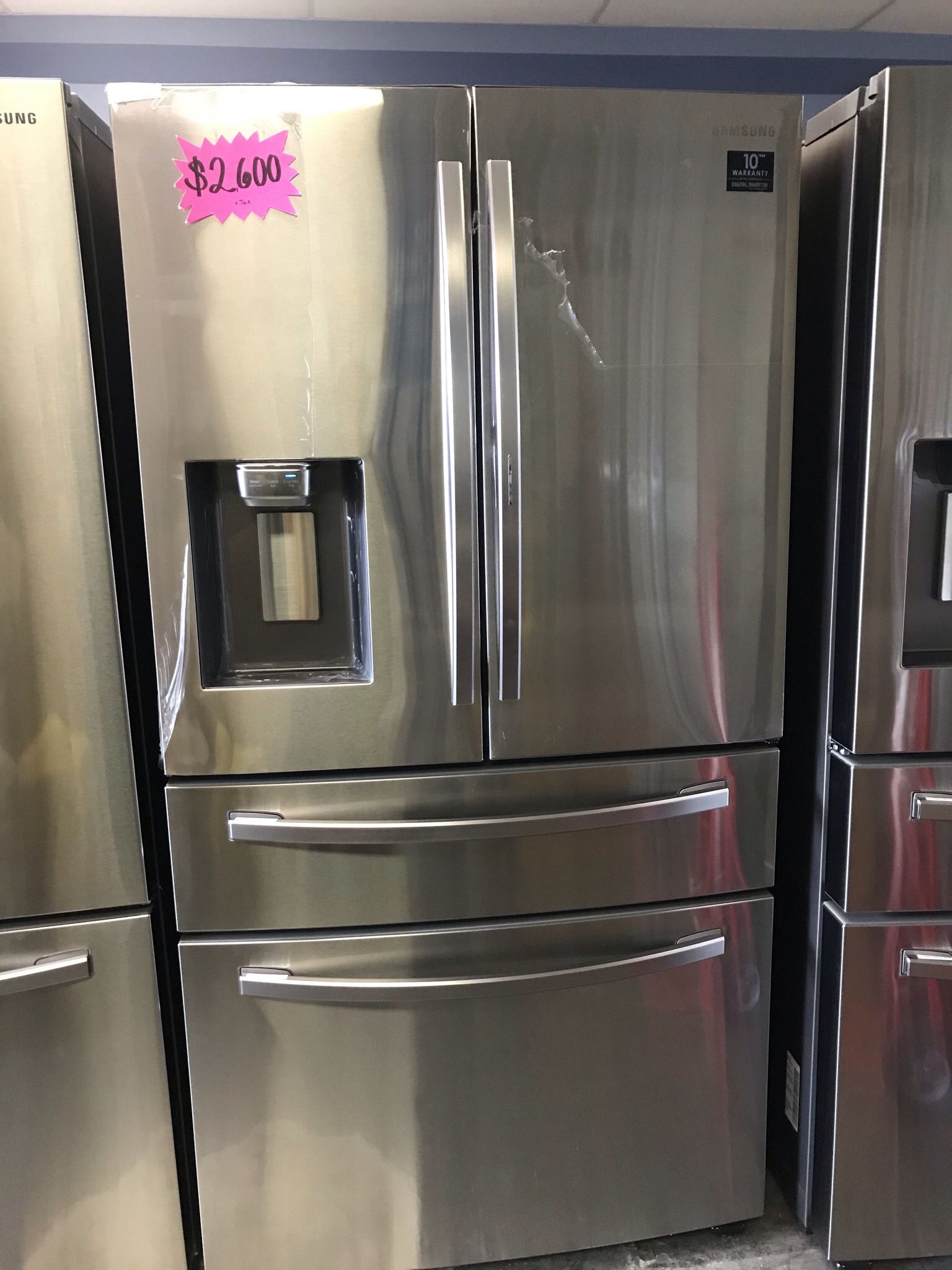 SAMSUNG FRENCH DOOR STAINLESS STEEL COUNTER DEEPTH REFRIGERATOR BRAND NEW OPEN BOX