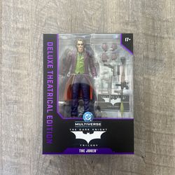 In Hand, Brand New, Never Opened Mcfarlane Toys - DC Multiverse - The Dark Knight - The Joker - Deluxe Theatrical Edition - 6” Inch Figure