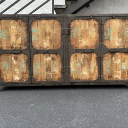 Gorgeous industrial design & reclaimed wood credenza,cabinet or console