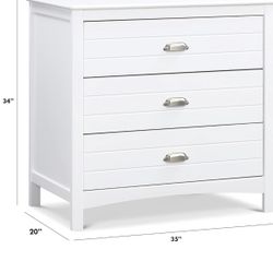 White 3 Drawer Dresser 