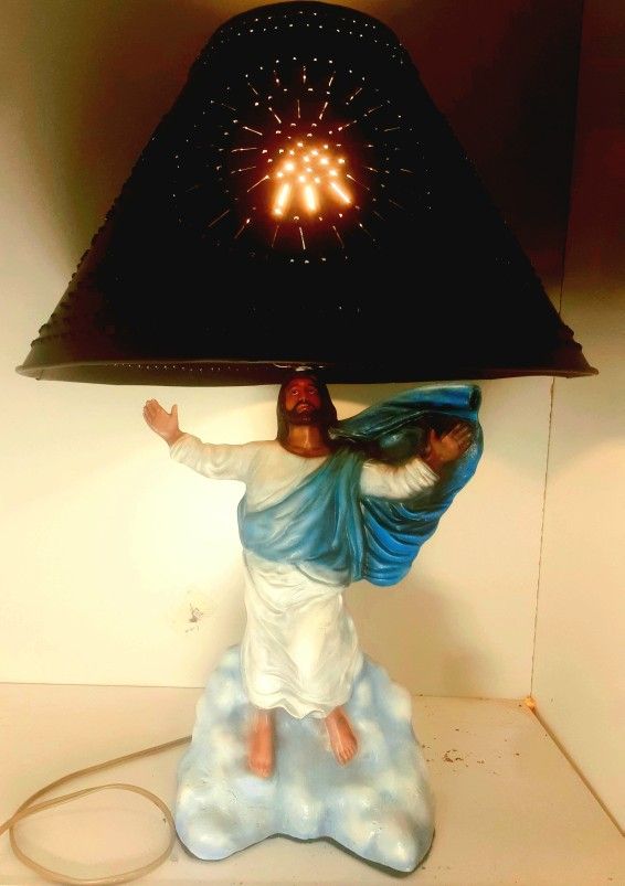 Jesus On The Clouds Color Changing Lamp With With Remote Control