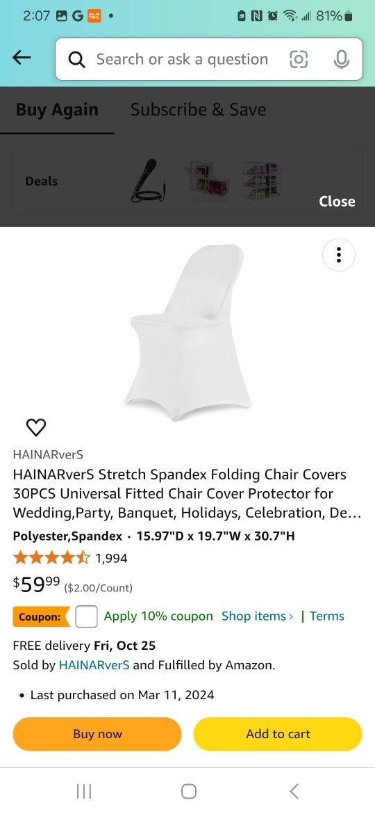 Chair Covers One Use Only 45