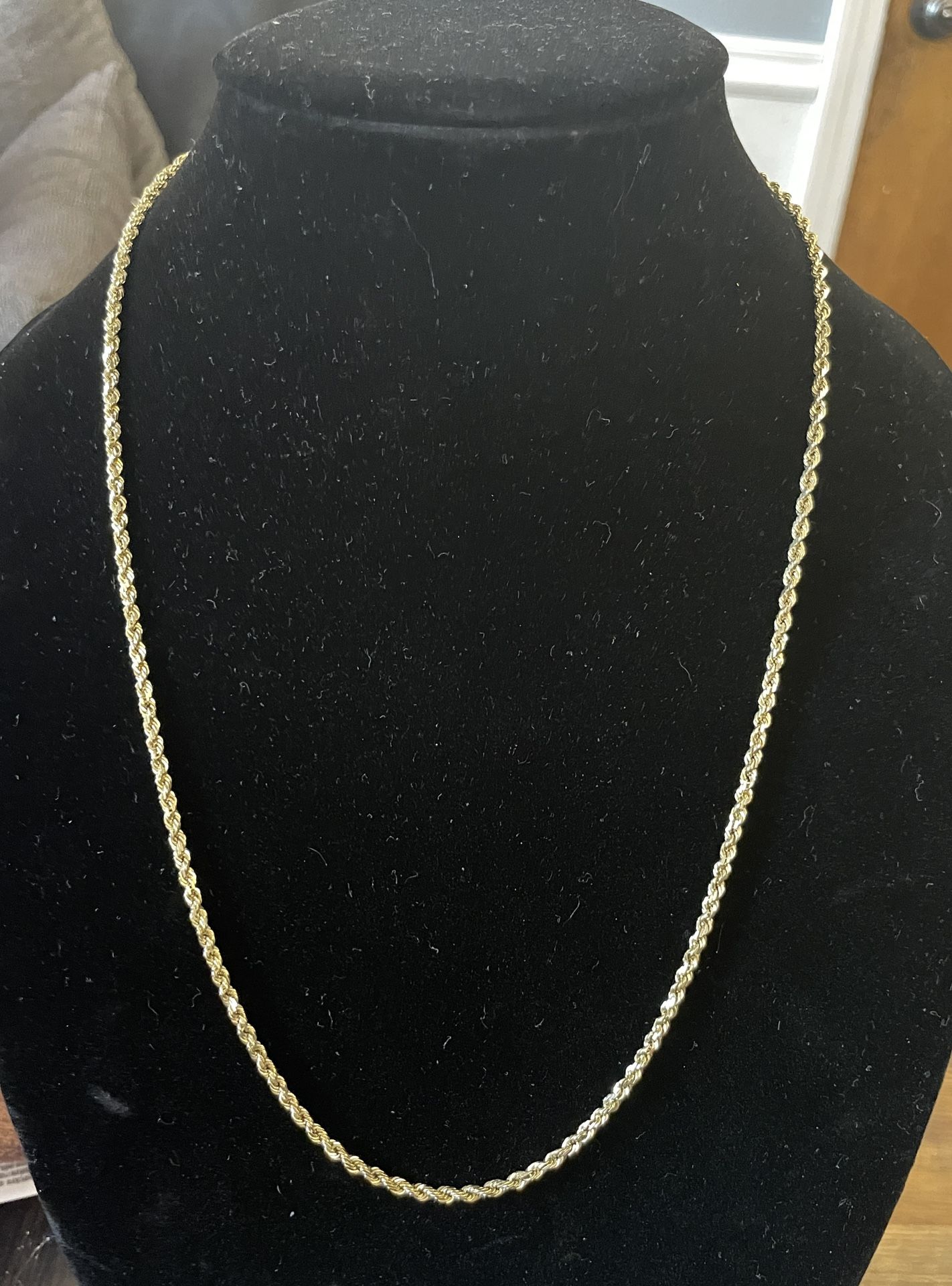 10k Rope Necklace - Gold